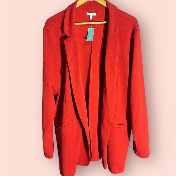 Maurices Jackets & Blazers - NWT Maurice’s Bright Red Blazer Jacket Open Front  Rucked Long Sleeve Size 3XL